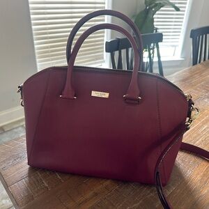 Kate Spade Red Satchel with Gold Accents